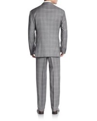 Armani Collezioni Regular Fit Tonal Plaid Wool Suit