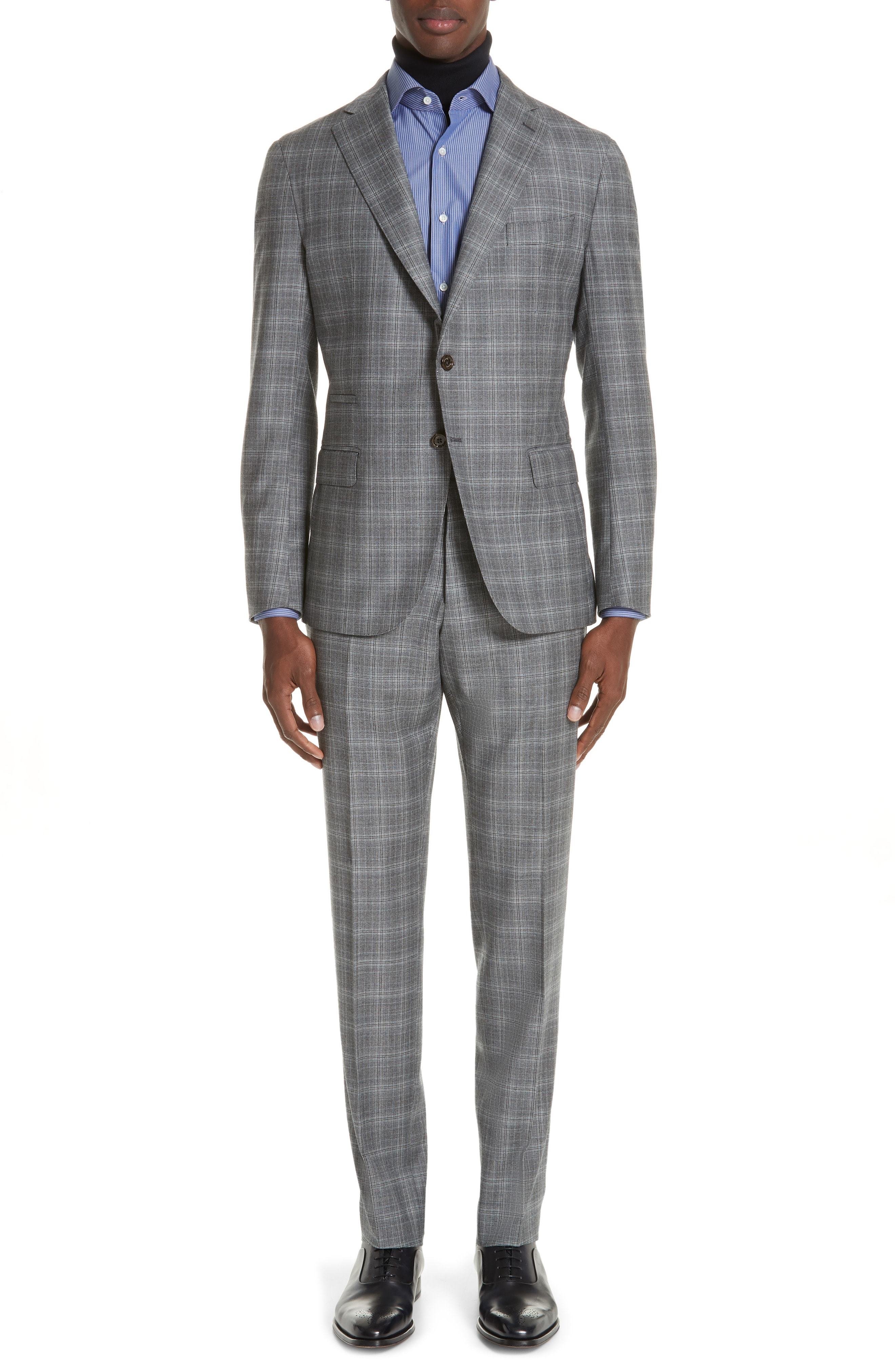 Eleventy Trim Fit Plaid Wool Suit, $1,395 | Nordstrom | Lookastic