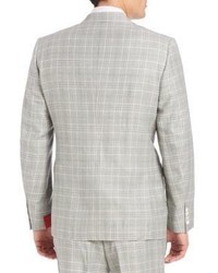 Isaia Two Button Plaid Wool Suit