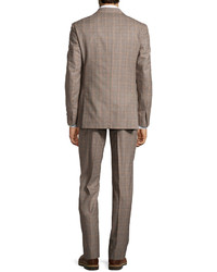 Ike Behar Two Piece Plaid Suit Gray Regular Length