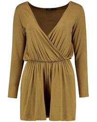 Boohoo Alice Wrap Front Jersey Playsuit