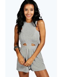 Boohoo Carley Cut Out Front High Neck Playsuit