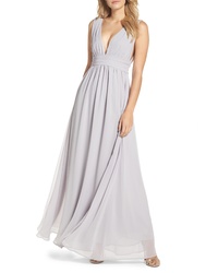 Lulus Plunging V Neck Chiffon Gown
