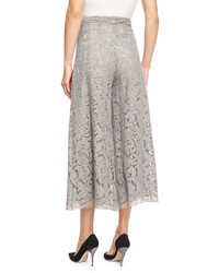 ADAM by Adam Lippes Adam Lippes Pleated Guipure Lace Culotte Pants Nickel