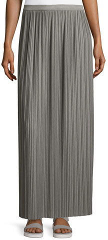 pleated maxi skirt grey