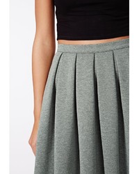 Missguided Auberta Pleated Midi Skirt Grey