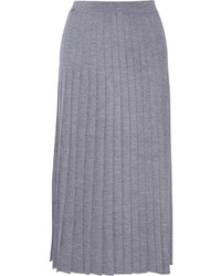 Vionnet Pleated Wool Midi Skirt