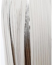 Asos Premium Pleated Midi Skirt With Metallic Inserts