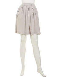 Cacharel Pleated A Line Skirt Light Gray