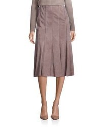 Lafayette 148 New York Suede Pleated Aria Skirt