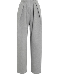 Grey Pleated Tapered Pants