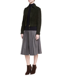 Ralph Lauren Collection Whitney Pleated Stretch Wool Culottes