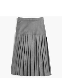 J.Crew Drop Waist Pleated Skirt In Super 120s Wool