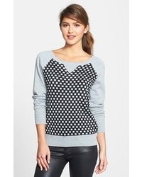Grey Polka Dot Crew-neck Sweater