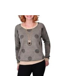 Journee Collection Juniors Two Tone Polka Dot Sweater