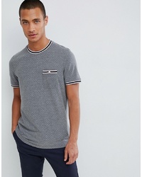 Ted Baker Pique T Shirt In Grey With Polka Dot Marl