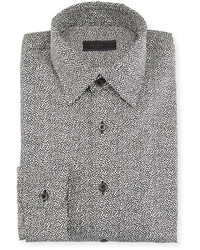 Prada Dot Print Dress Shirt Gray
