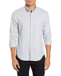 Grey Polka Dot Flannel Long Sleeve Shirt