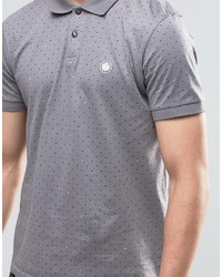 Pretty Green Polo Shirt With Polka Dot In Slim Fit Gray