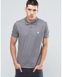 Pretty Green Polo Shirt With Polka Dot In Slim Fit Gray
