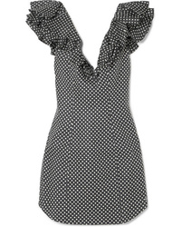 Zimmermann Ruffled Polka Dot Linen Mini Dress