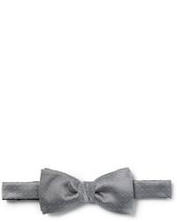 Grey Polka Dot Silk Bow-tie