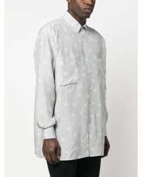 Moschino Polka Dot Print Button Front Silk Shirt