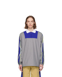 Ader Error Blue And Grey Thunder Track Sweater