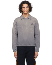 Maison Margiela Grey Collared Half Zip Sweater