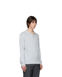 Lemaire Grey Knit Long Sleeve Polo