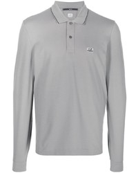 C.P. Company Logo Patch Long Sleeve Polo Shirt