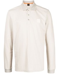 BOSS Logo Patch Long Sleeved Polo Shirt