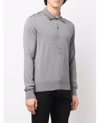Tom Ford Long Sleeve Silk Polo Shirt