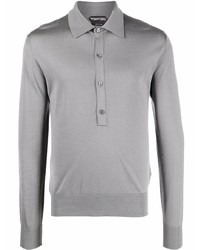 Tom Ford Long Sleeve Silk Polo Shirt