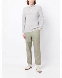 N.Peal Long Sleeved Cashmere Polo Shirt