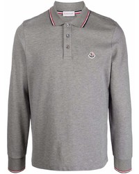 Moncler Patch Detail Long Sleeved Polo Shirt