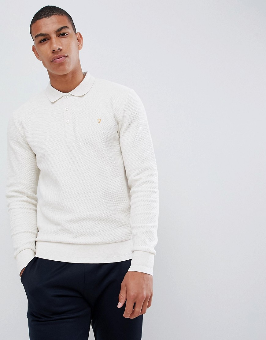 farah grey long sleeve polo