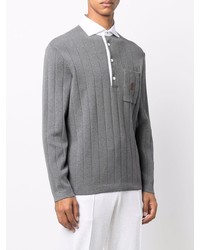 Brunello Cucinelli Ribbed Knit Polo Sweater