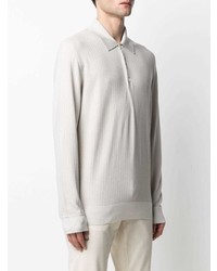 Z Zegna Striped Knitted Polo Shirt
