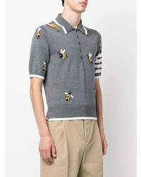 Thom Browne 4 Bar Intarsia Knit Polo Shirt