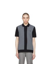 Comme des Garcons Homme Deux Black And Grey Fred Perry Edition Colorblocked Polo