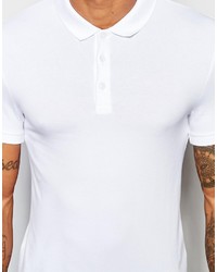Asos Brand Extreme Muscle Jersey Polo 2 Pack White Charcoal Marl Save 15%