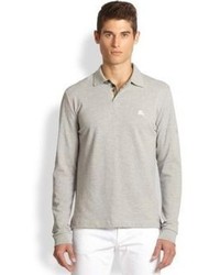 Burberry Brit Jersey Check Long Sleeve Polo