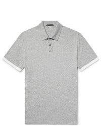 James Perse Contrast Tipped Mlange Cotton Polo Shirt