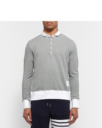 Thom Browne Contrast Trimmed Penny Collar Cotton Piqu Polo Shirt