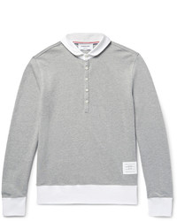Thom Browne Contrast Trimmed Penny Collar Cotton Piqu Polo Shirt