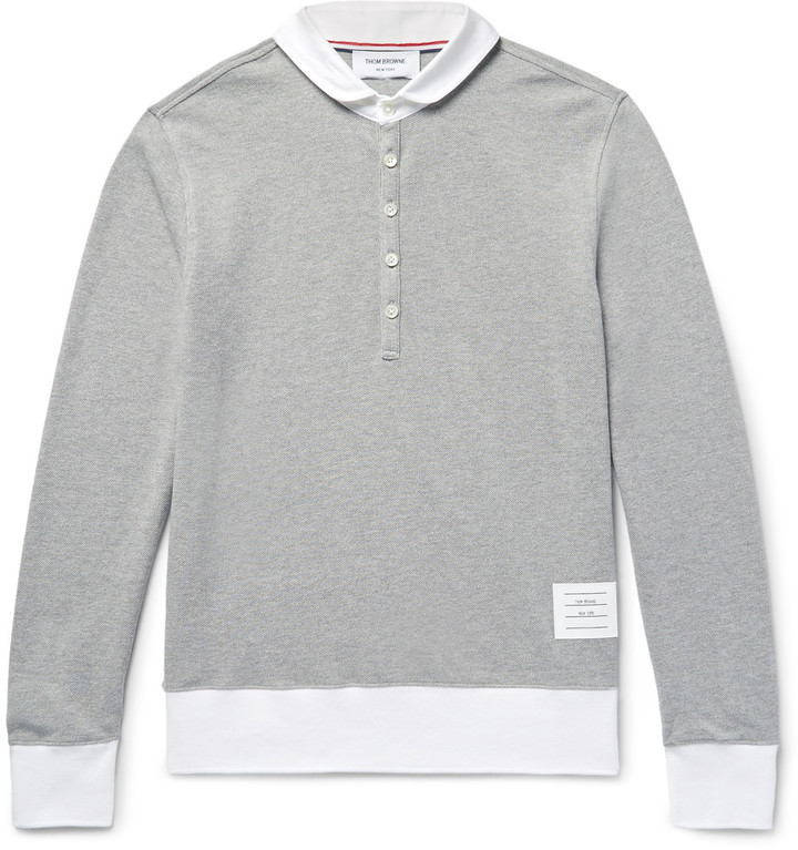 Thom Browne Gray amp; White Gingham Polo