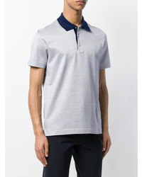 Canali Contrasting Collar Polo Shirt