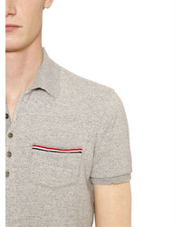 Thom Browne Distressed Thick Cotton Jersey Polo
