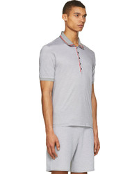 Thom Browne Grey Cotton Pique Short Sleeve Polo T Shirt